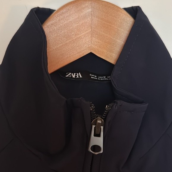 Classic Dark Navy Zara Zip-Up Jacket Wind Breaker - Picture 3 of 10